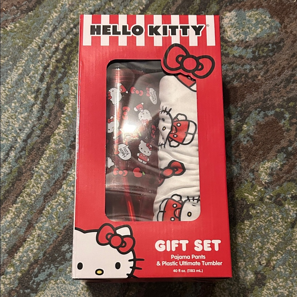 Hello Kitty Red and White Pajama Pants & Tumbler Gift Set